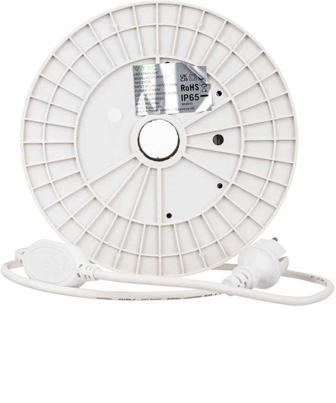 V-tac 10,5W/m LED juosta, 220V, žalia šviesos sp., IP65, 50m ritė