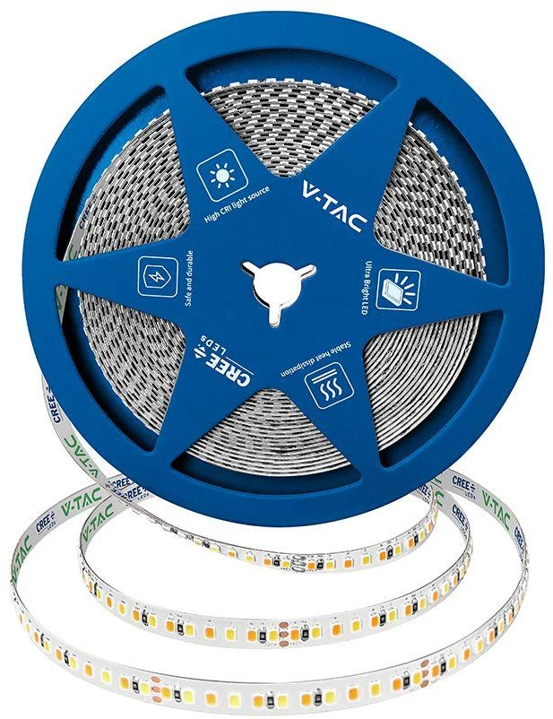 15W/m LED juosta, 192LED/m, 24V, 2700/4000/6500K, IP20, CREE LED chip, 10 metrų ritė