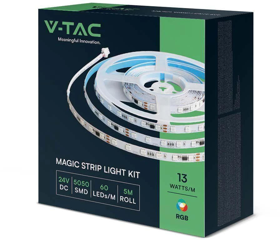 V-tac 13W/m LED juosta MAGIC, RGB, 24V, 5m, rinkinys