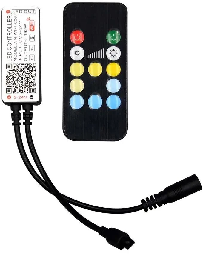 V-tac Wifi valdiklis su nuotolinio valdymo pultu, skirtas 3in1+RGB LED juostai, 24 mygtukai