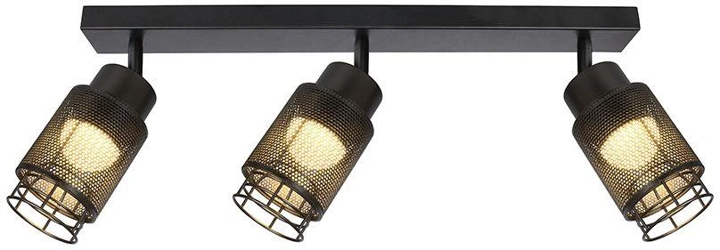 3x6W LED lubinis šviestuvas, juodas, 3000K