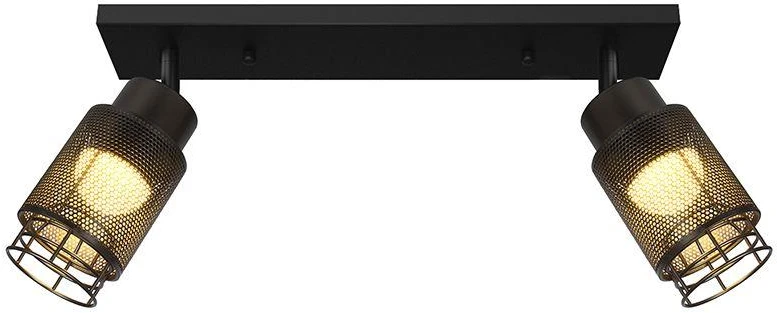 2x6W LED lubinis šviestuvas, juodas, 3000K
