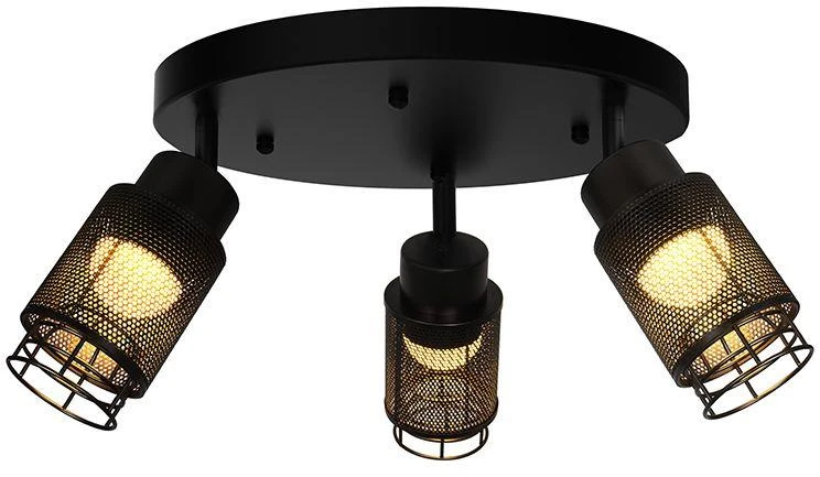 3x6W LED lubinis šviestuvas, juodas, 3000K