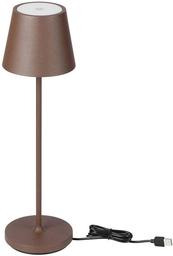 V-tac 1,5W LED įkraunamas stalo šviestuvas, rūdžių sp., 3000K, dimeriuojamas, IP54