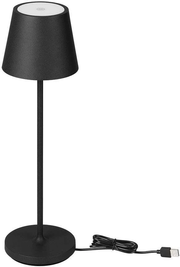 V-tac 1,5W LED įkraunamas stalo šviestuvas, juodas, 3000K, dimeriuojamas, IP54