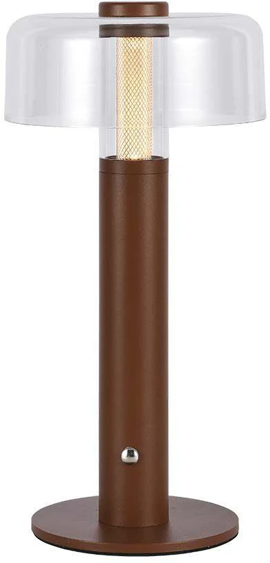 V-tac 1W LED įkraunamas stalinis šviestuvas, rudas, 3000K, dimeriuojamas