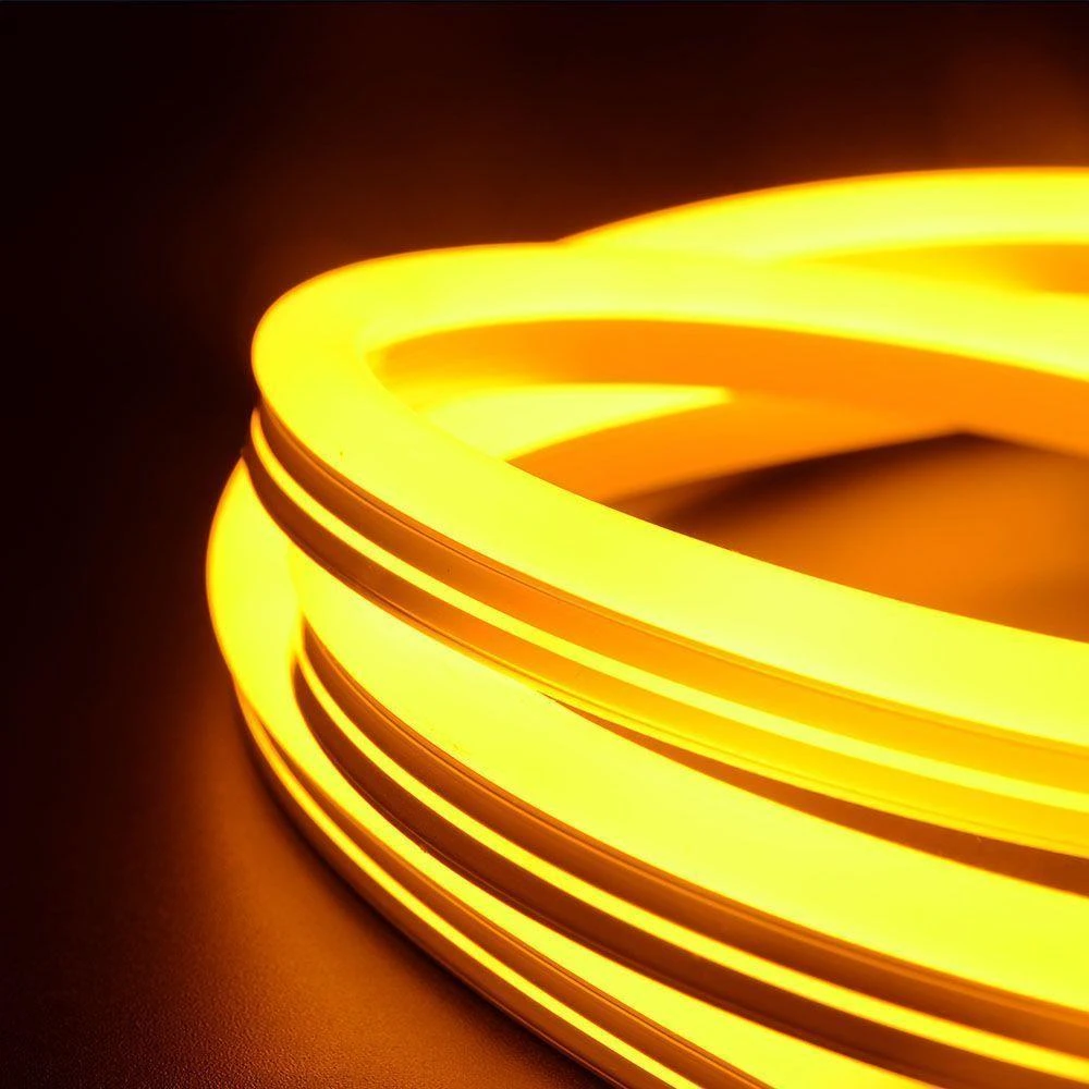 6.5W lankstus, šviečiantis kabelis V-TAC NEON FLEX, geltona šviesa, IP68, karpomas kas 5cm, 5m pakuotė