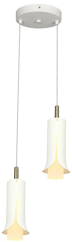 2x5W LED pakabinamas šviestuvas, baltos/aukso sp., 3000K