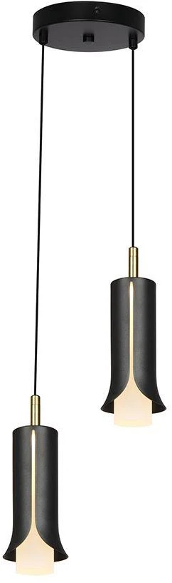2x5W LED pakabinamas šviestuvas, juodos/aukso sp., 3000K