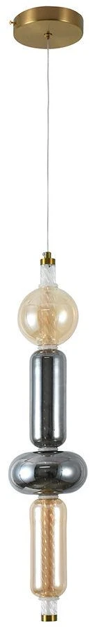 10W LED pakabinamas šviestuvas, gintaro/dūmų/žalvario sp., 3000K