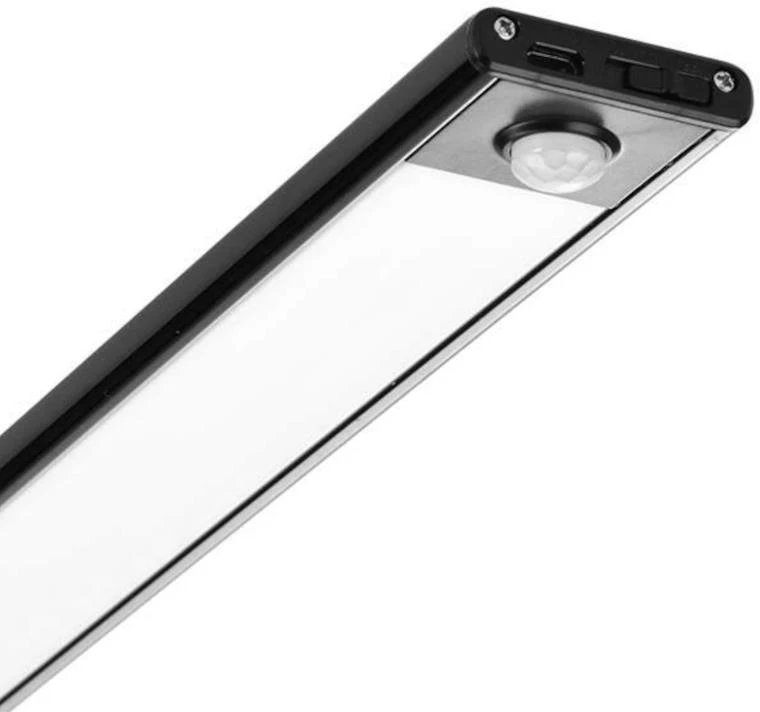 V-tac 2,5W LED įkraunamas linijinis paviršinis šviestuvas, 60cm, juodas, 4000K, su judesio davikliu