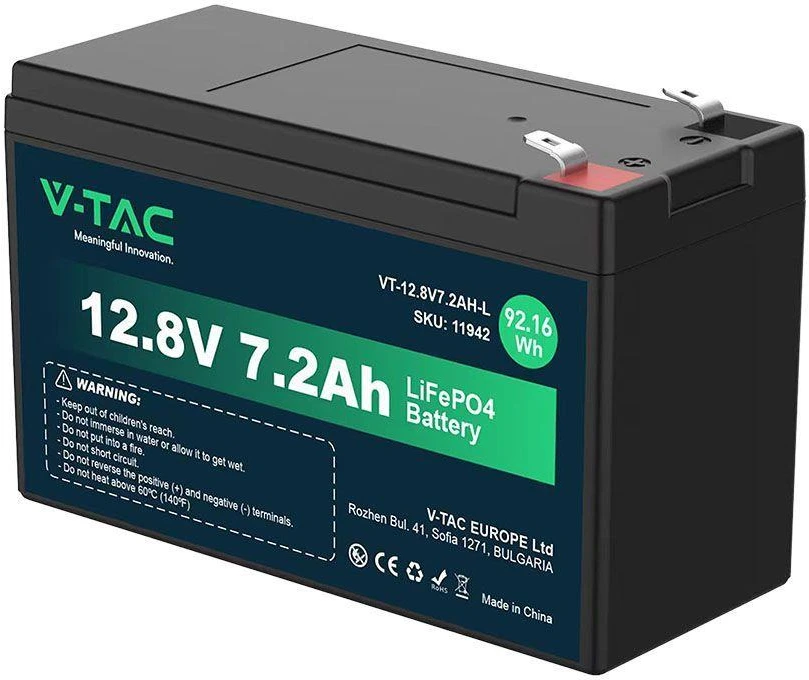 Ventiliatorius V-TAC LiFePO4 ličio akumuliatorius 12.8V 7.2AH