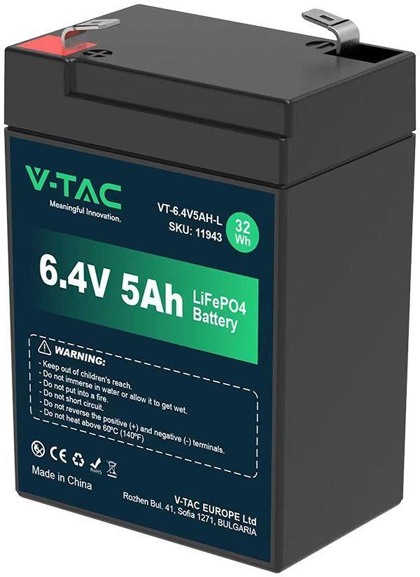 Ventiliatorius V-TAC LiFePO4 ličio akumuliatorius 6.4V 5AH