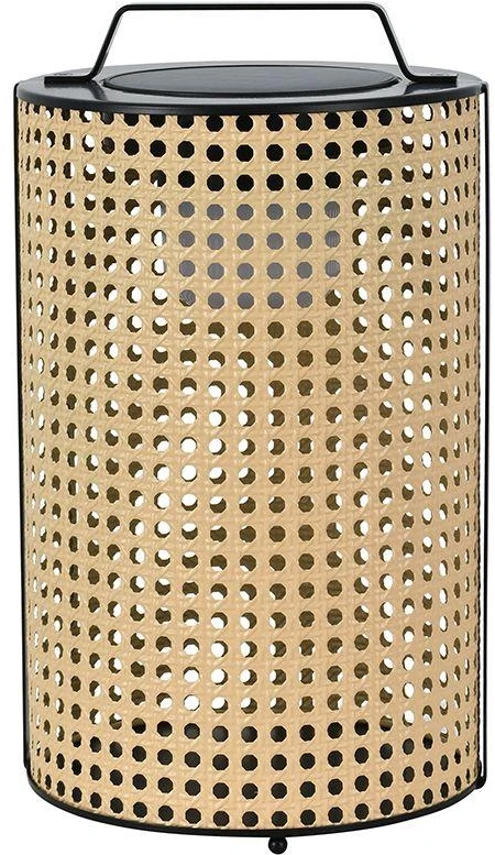 1,2W LED pastatomas įkraunamas lauko šviestuvas, medžio/juodos sp., 2800-3200K, dimeriuojamas, su saulės baterija