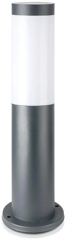 Pastatomas lauko šviestuvas V-TAC, E27, nerūdijantis plienas, IP44, 45cm aukščio, pilkas