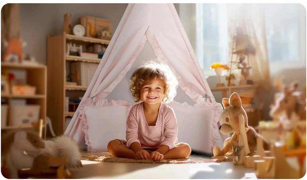 NK-406 Nukido tipi palapinė vaikams - šviesiai rožinė