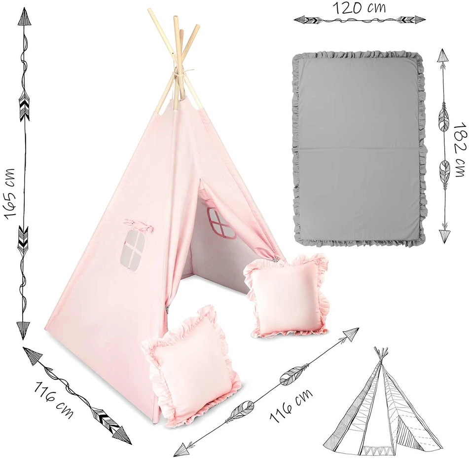 NK-406 Nukido tipi palapinė vaikams - šviesiai rožinė