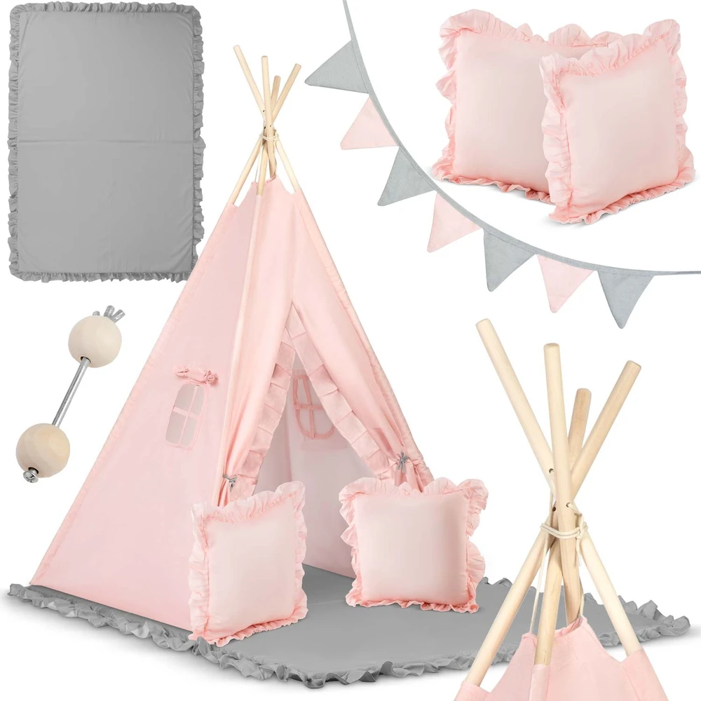 NK-406 Nukido tipi palapinė vaikams - šviesiai rožinė