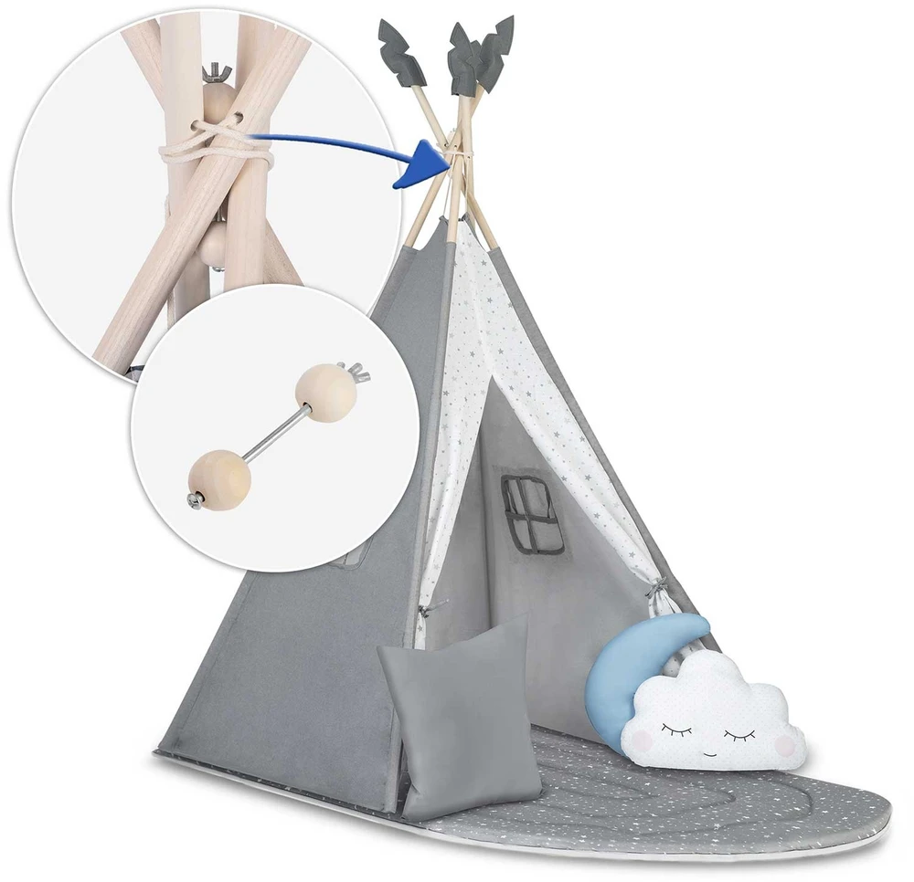 Palapinė tipi vaikams NK-406 Nukido - pilka