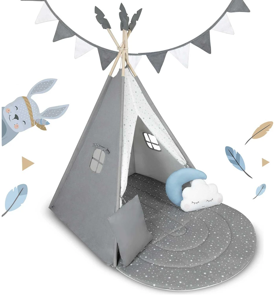Palapinė tipi vaikams NK-406 Nukido - pilka