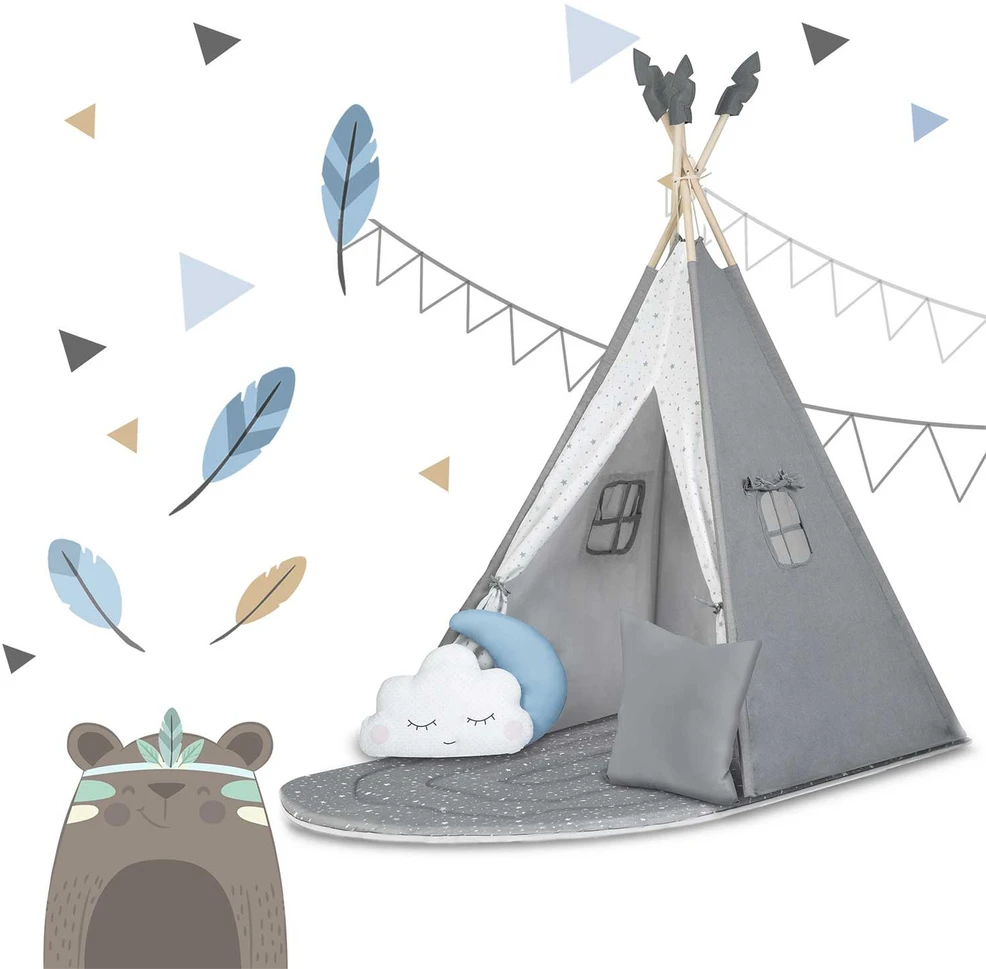 Palapinė tipi vaikams NK-406 Nukido - pilka