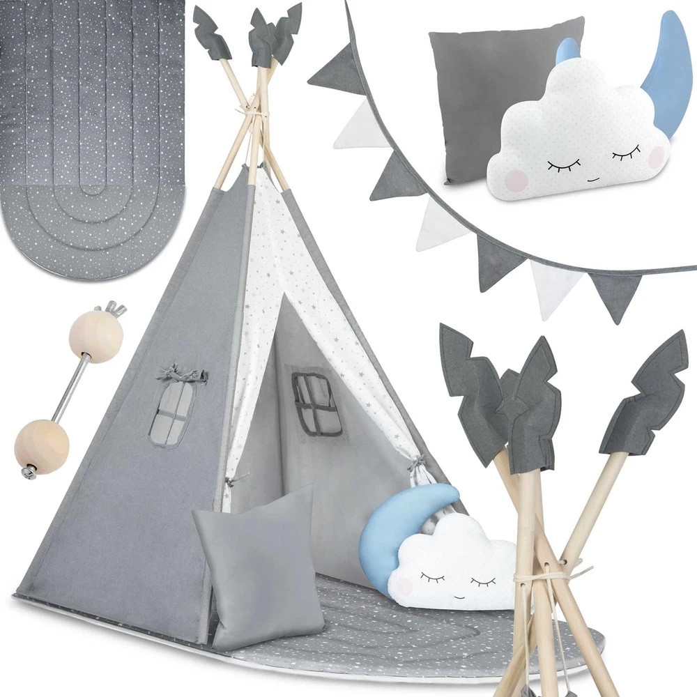 Palapinė tipi vaikams NK-406 Nukido - pilka