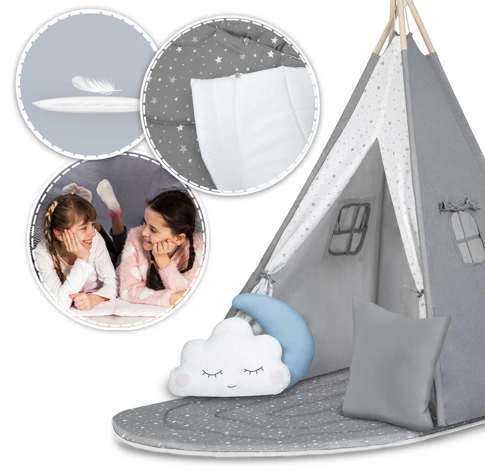 Palapinė tipi vaikams NK-406 Nukido - pilka
