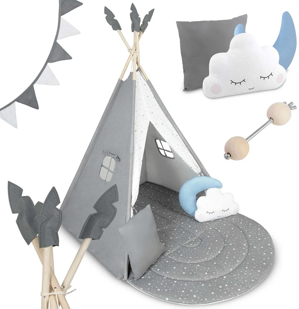 Palapinė tipi vaikams NK-406 Nukido - pilka