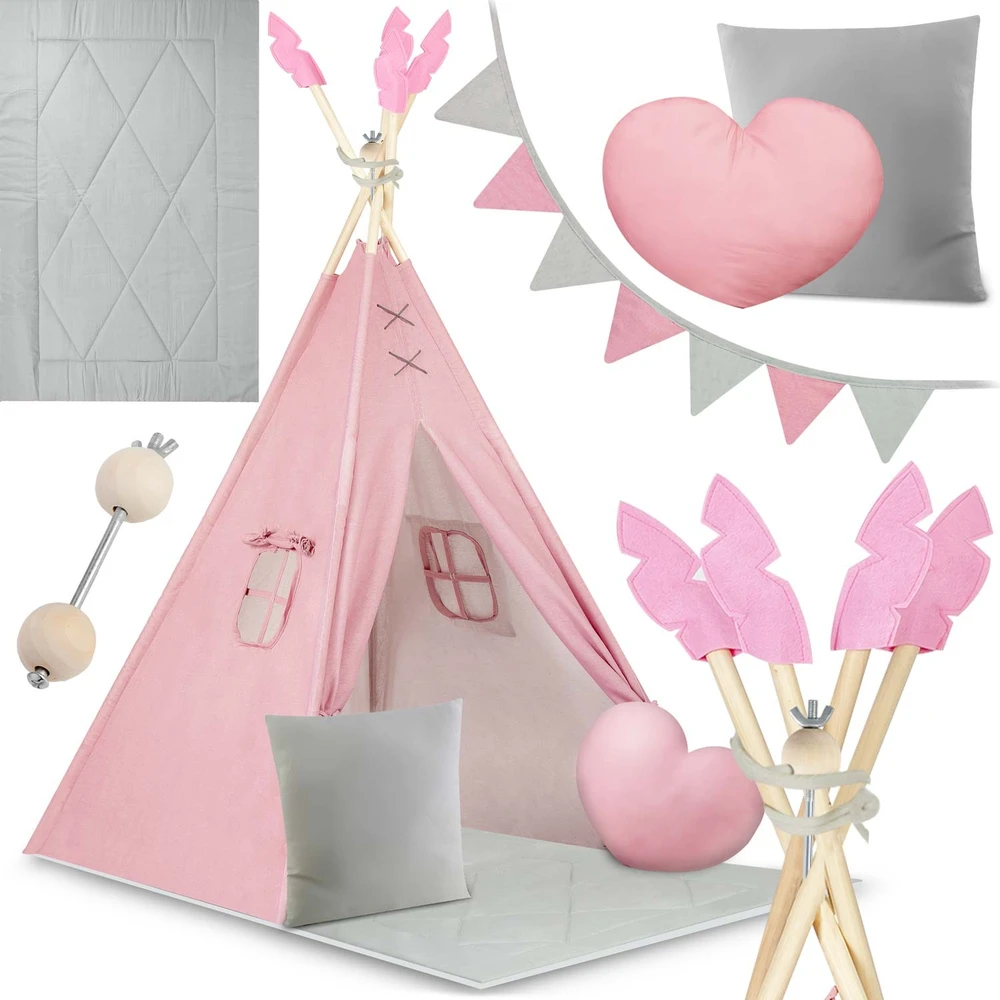 Palapinė tipi vaikams NK-406 Nukido - rožinė