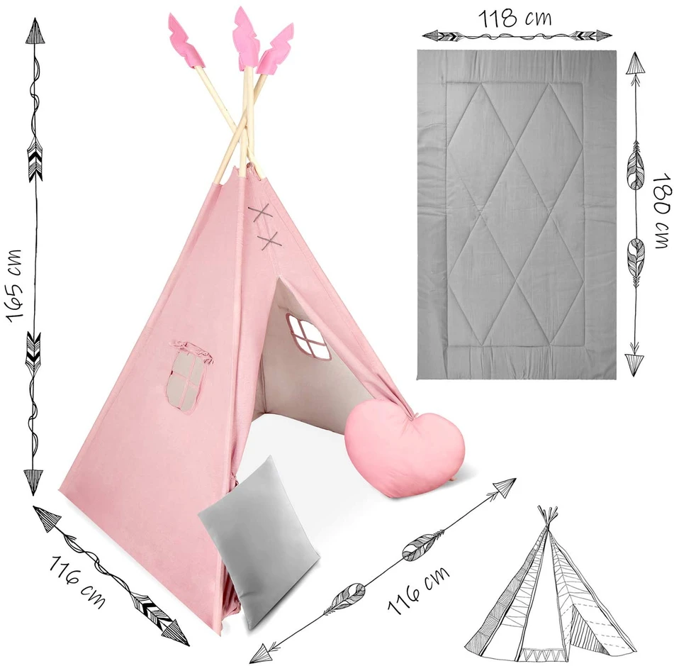 Palapinė tipi vaikams NK-406 Nukido - rožinė