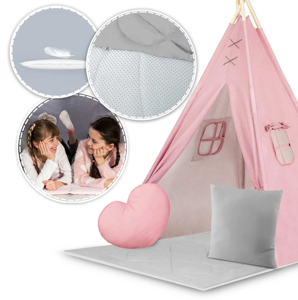 Palapinė tipi vaikams NK-406 Nukido - rožinė