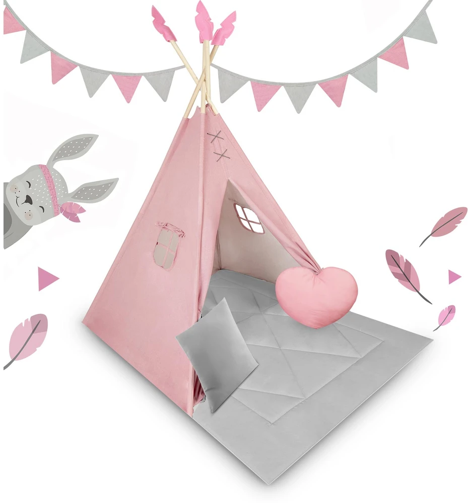 Palapinė tipi vaikams NK-406 Nukido - rožinė