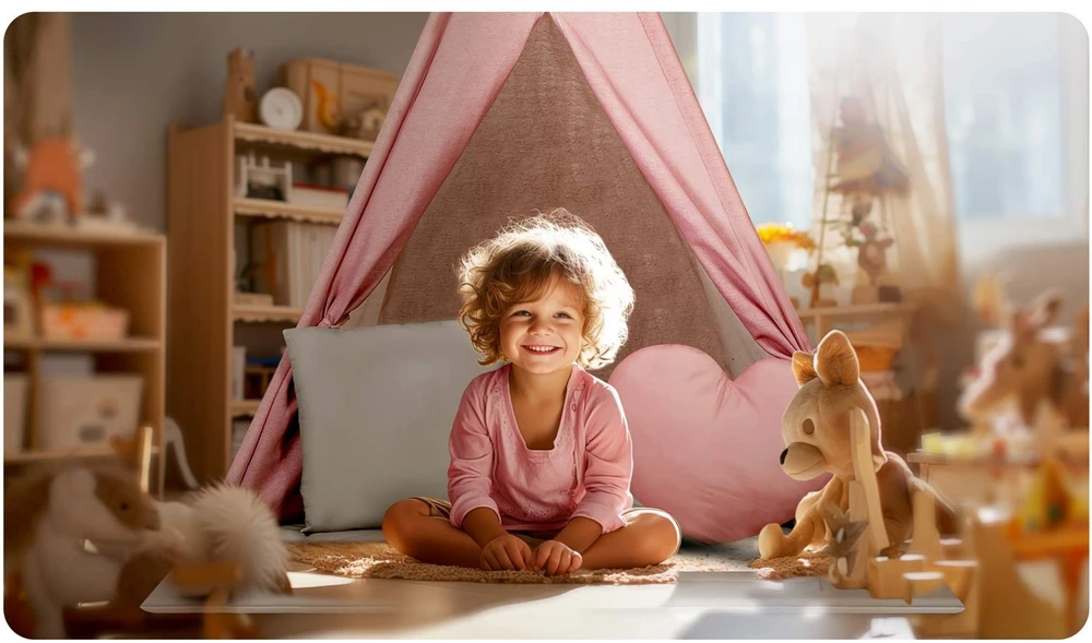 Palapinė tipi vaikams NK-406 Nukido - rožinė