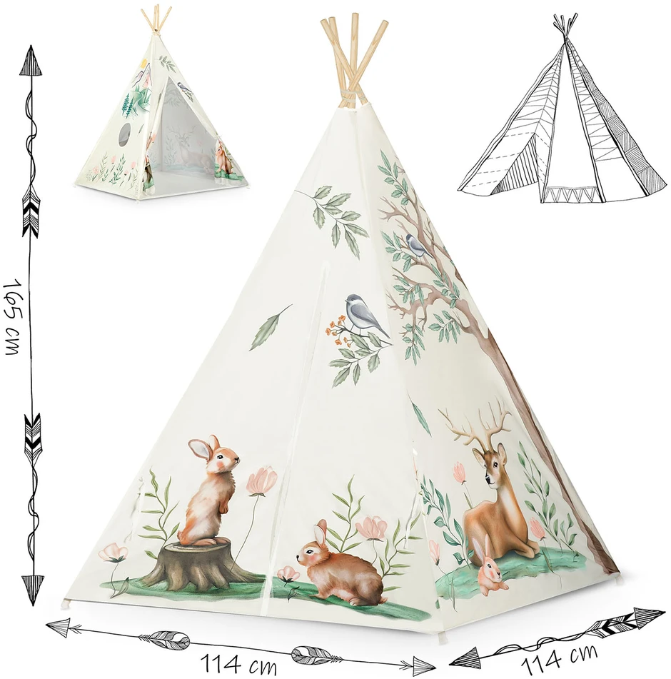 Nukido tipi palapinė vaikams - smėlio spalvos
