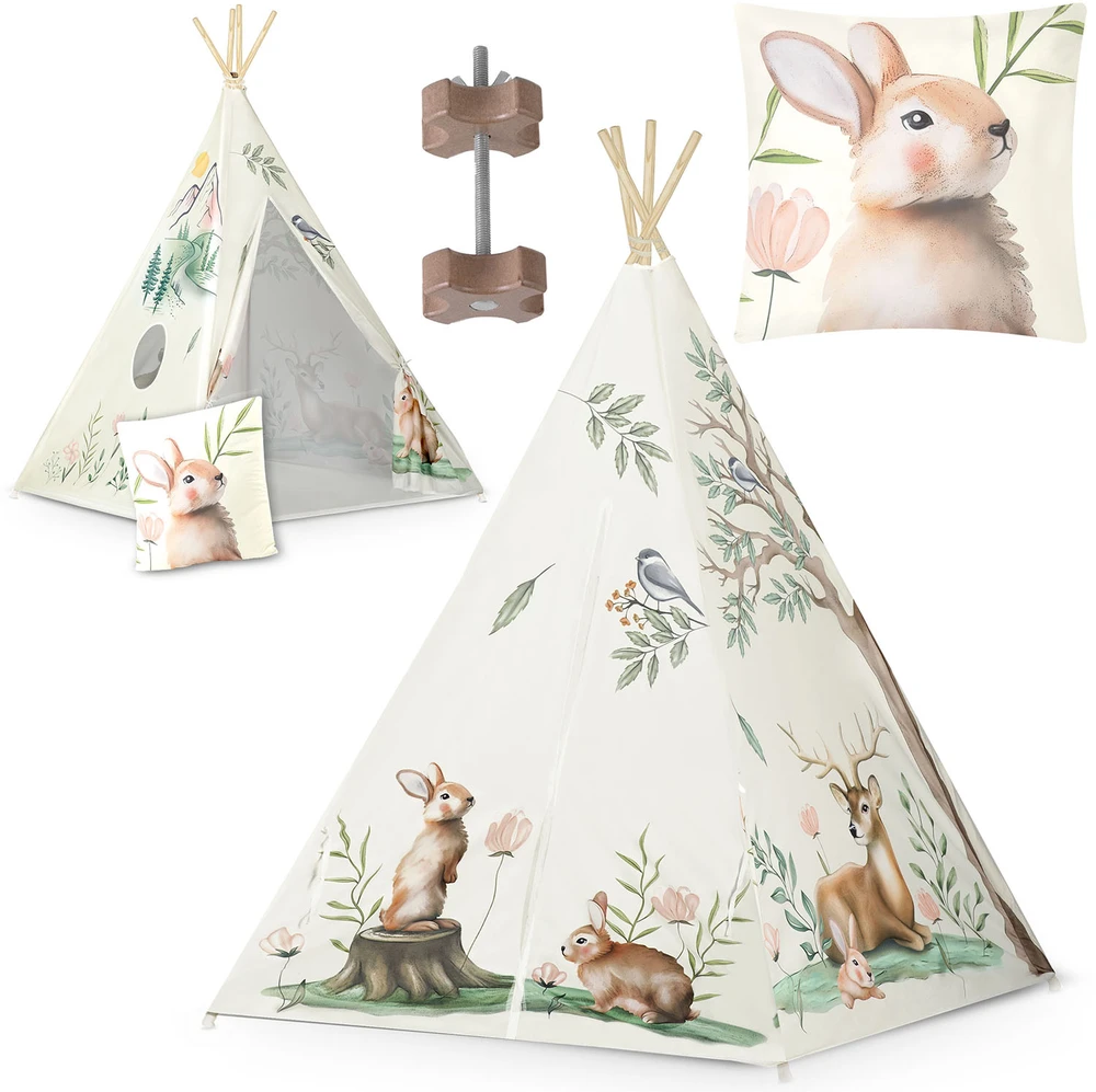Nukido tipi palapinė vaikams - smėlio spalvos