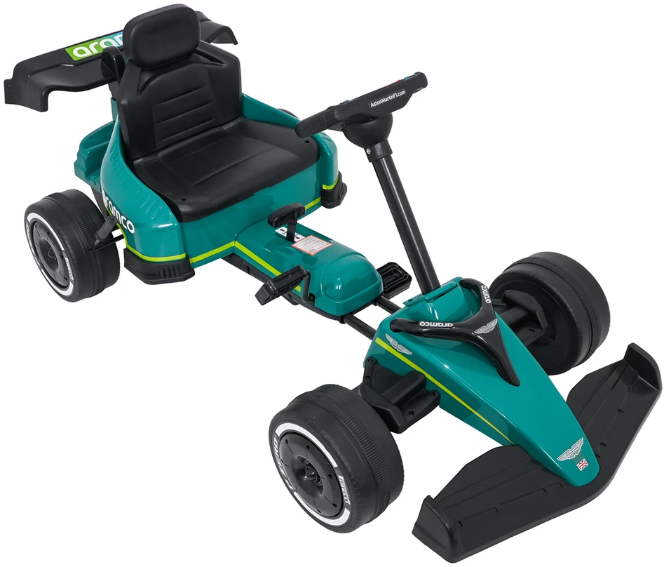 Vaikiškas Aston Martin Go-Kart su pavarų dėže ir rankiniu stabdžiu, iki 25 kg