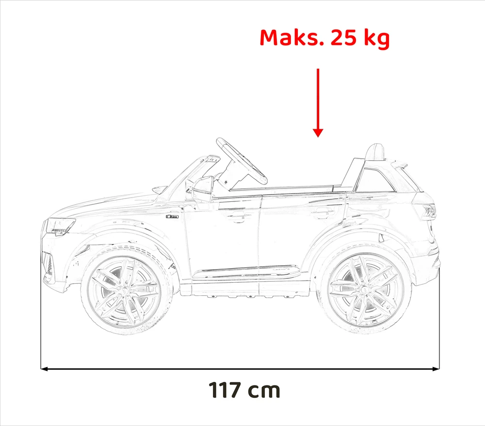 Ramiz Elektromobilis Audi Q7 NEW LIFT, Raudona