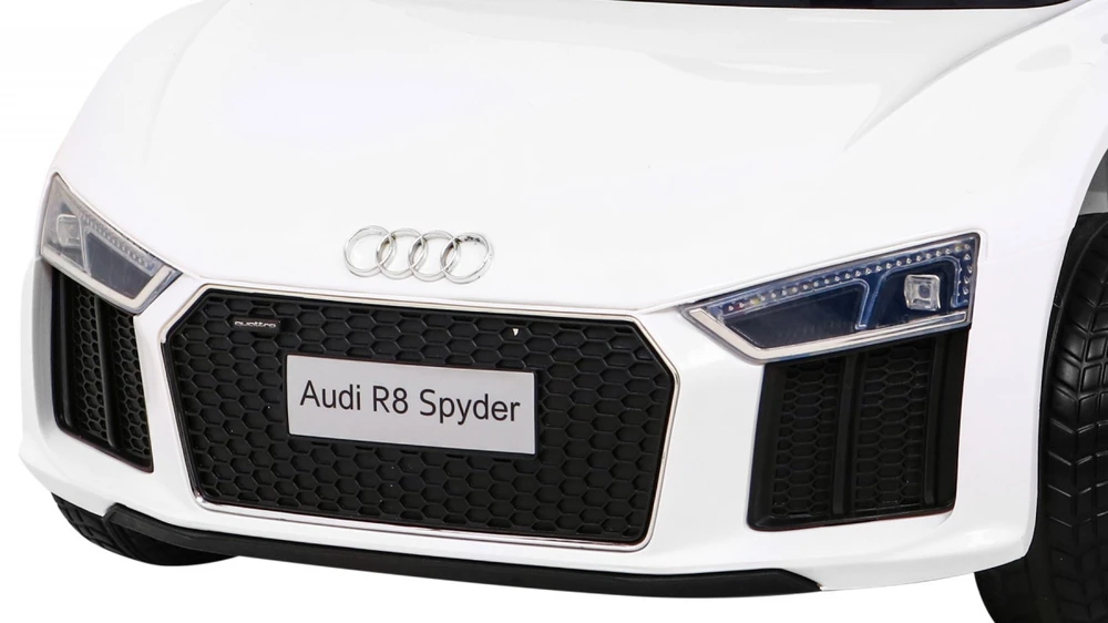 Ramiz Audi R8 na akumulator vaikams Baltas + Pilot + EVA + Wolny Start + MP3 LED