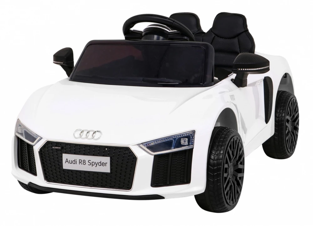 Ramiz Audi R8 na akumulator vaikams Baltas + Pilot + EVA + Wolny Start + MP3 LED