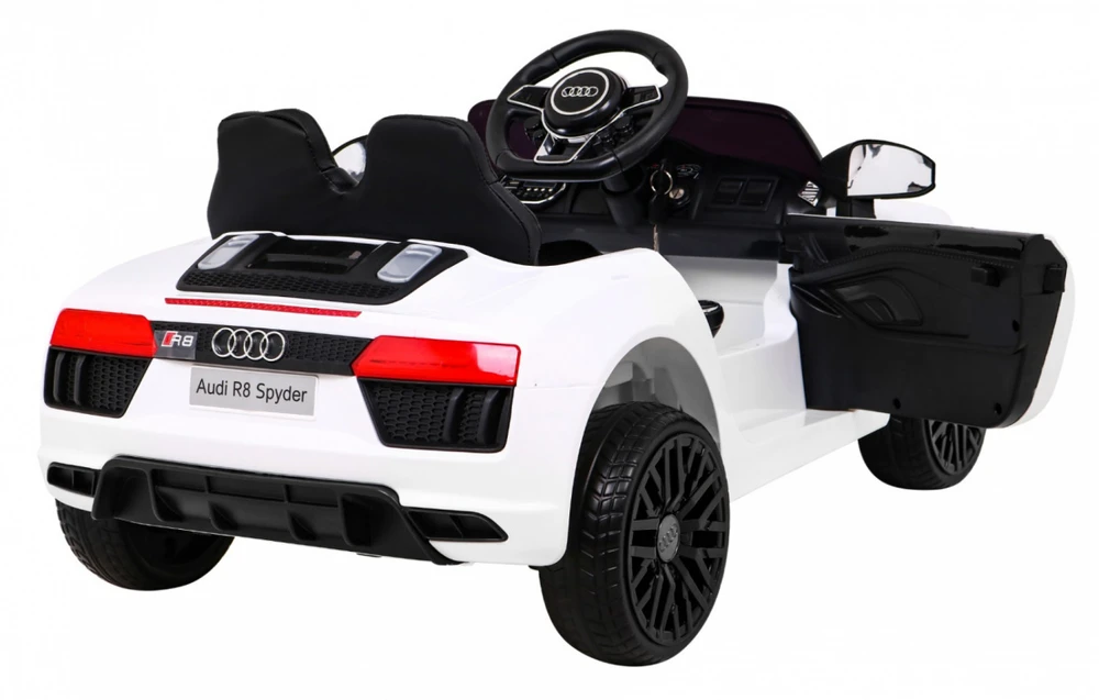Ramiz Audi R8 na akumulator vaikams Baltas + Pilot + EVA + Wolny Start + MP3 LED