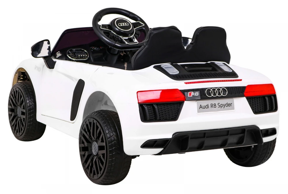 Ramiz Audi R8 na akumulator vaikams Baltas + Pilot + EVA + Wolny Start + MP3 LED