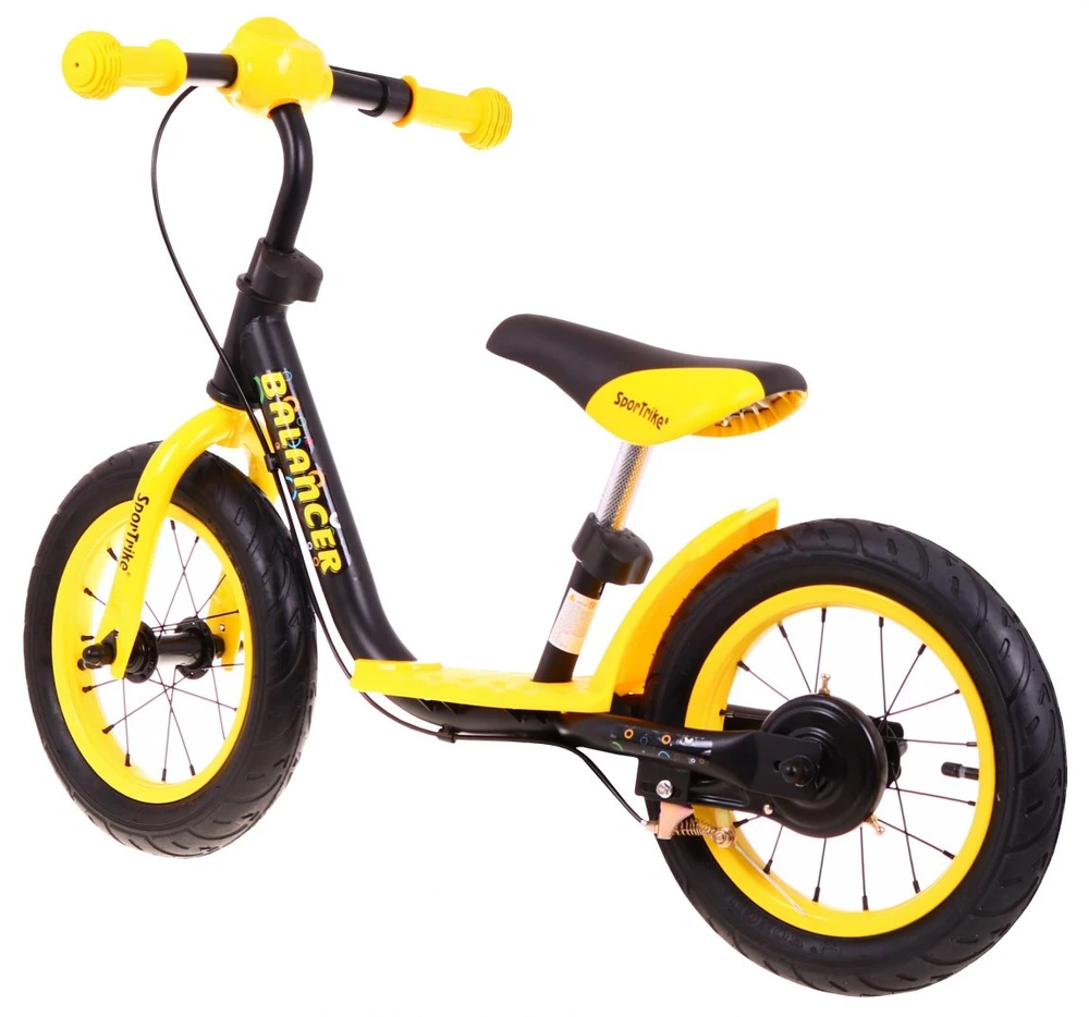 Balansinis dviratis SporTrike, juodas/geltonas