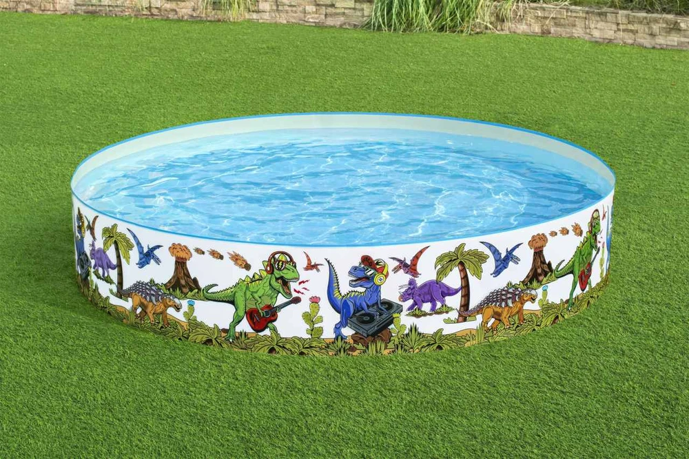 Baseinas BESTWAY 244x46cm vinilo + PVC dinozaurų vaikams 3+