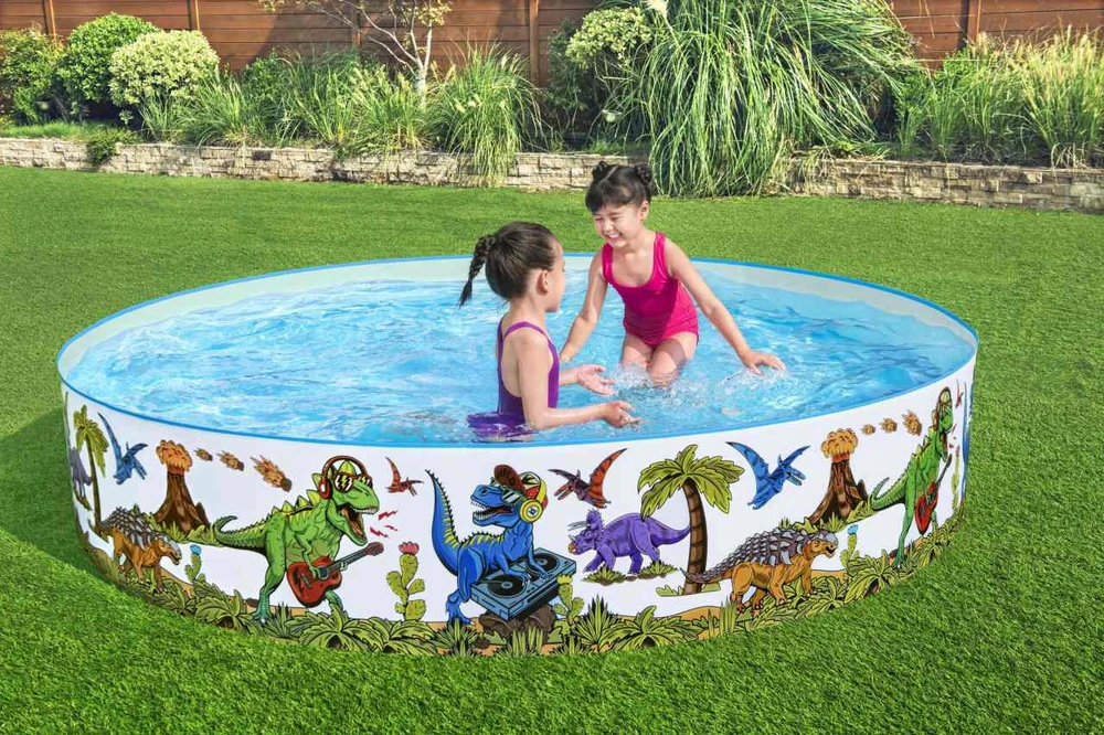 Baseinas BESTWAY 244x46cm vinilo + PVC dinozaurų vaikams 3+