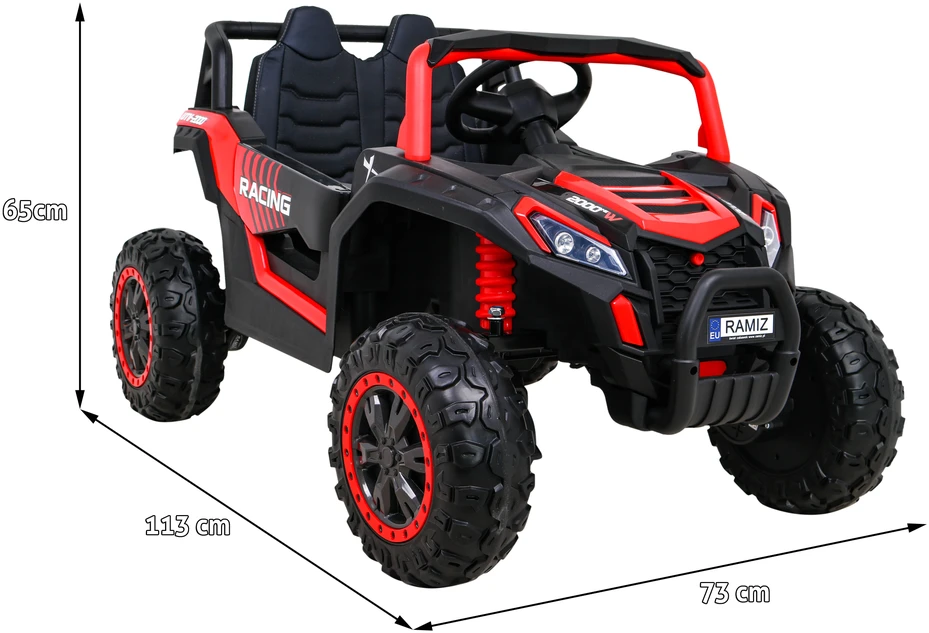 Ramiz Elektromobilis Buggy UTV Racing 4x4 raudonas, vienvietis
