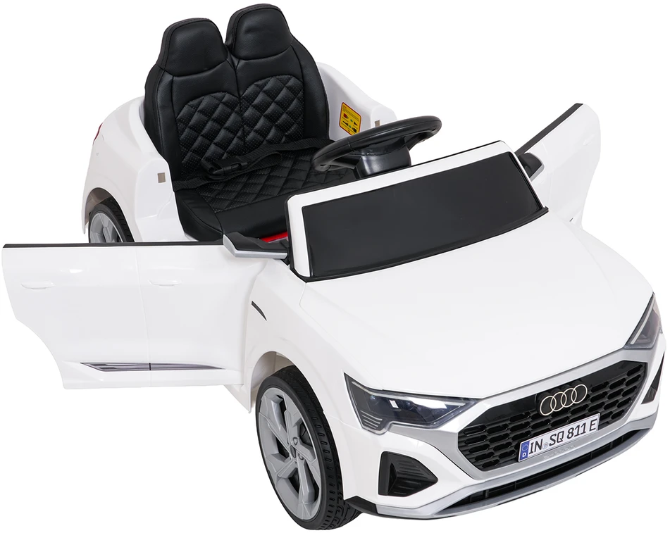 Vaikiškas elektrinis Audi SQ8 baltas SUV automobilis