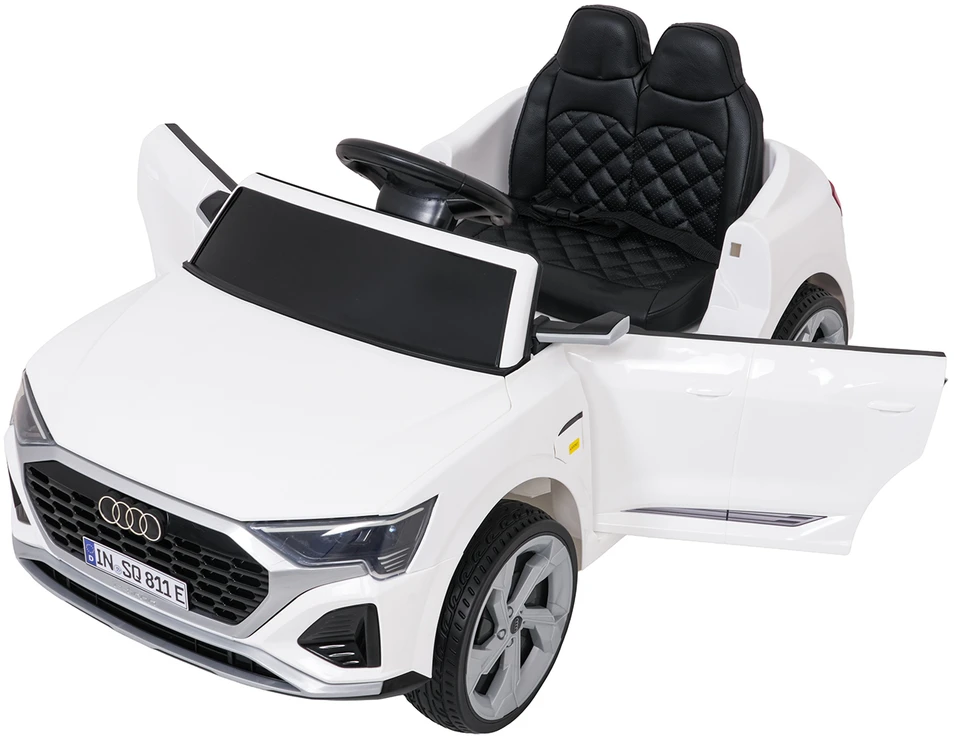 Vaikiškas elektrinis Audi SQ8 baltas SUV automobilis
