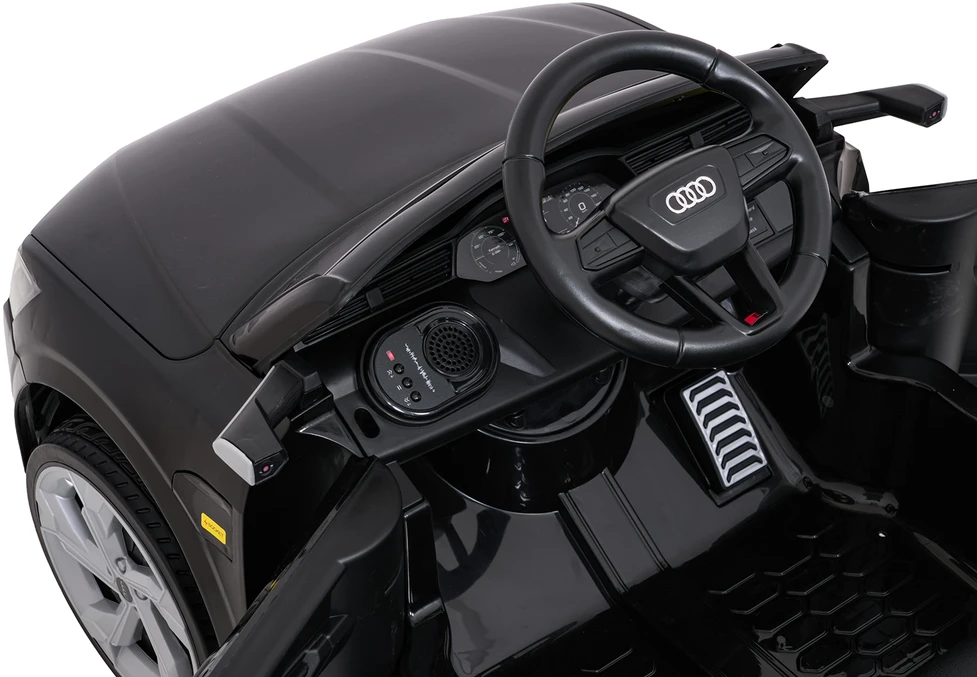 Vaikiškas elektrinis Audi SQ8 juodas SUV automobilis