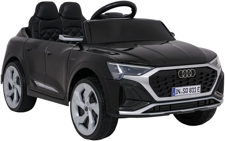 Vaikiškas elektrinis Audi SQ8 juodas SUV automobilis