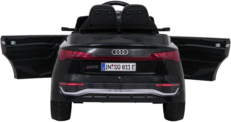 Vaikiškas elektrinis Audi SQ8 juodas SUV automobilis